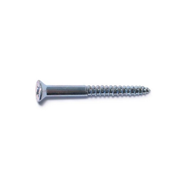 Midwest Fastener Wood Screw, #6, 1-1/2 in, Zinc Plated Steel Flat Head Phillips Drive, 100 PK 02539 - main
